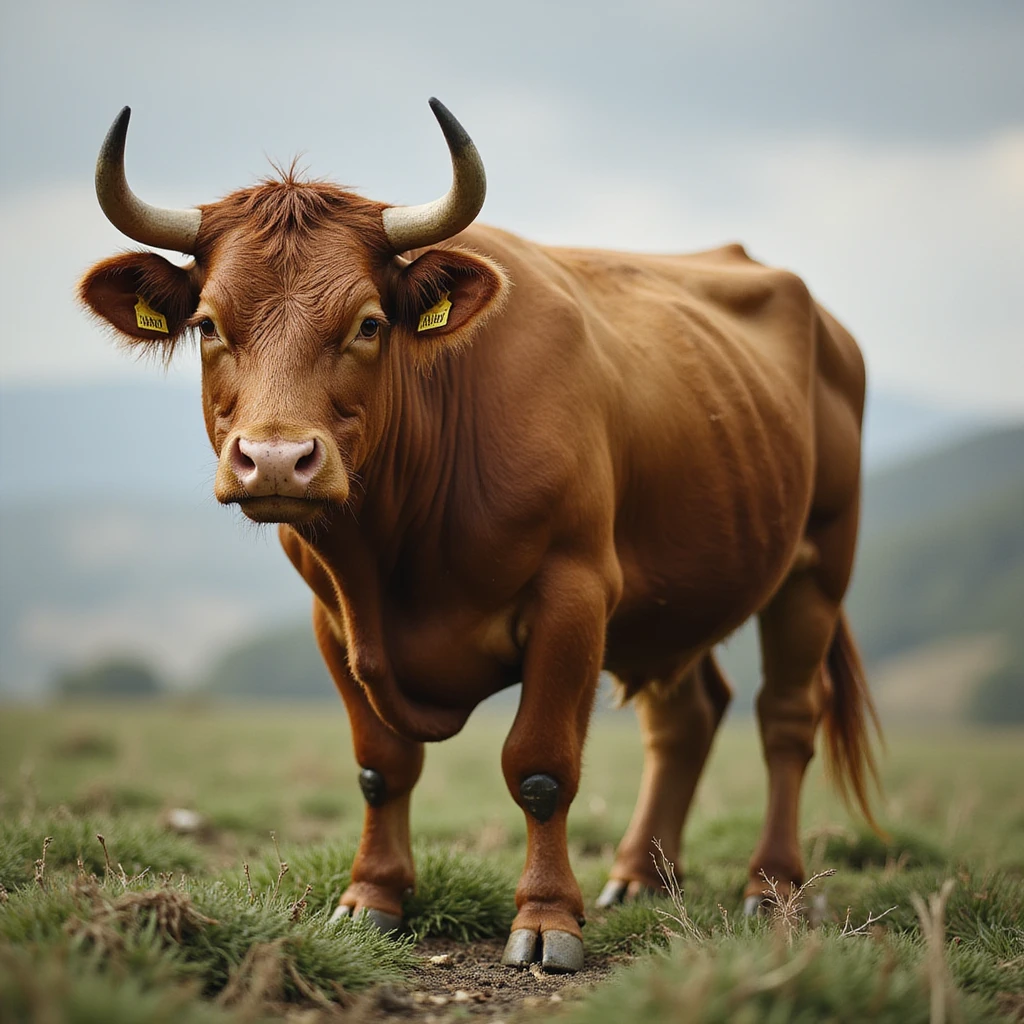 a realistic steer, detailed, lifelike emoji