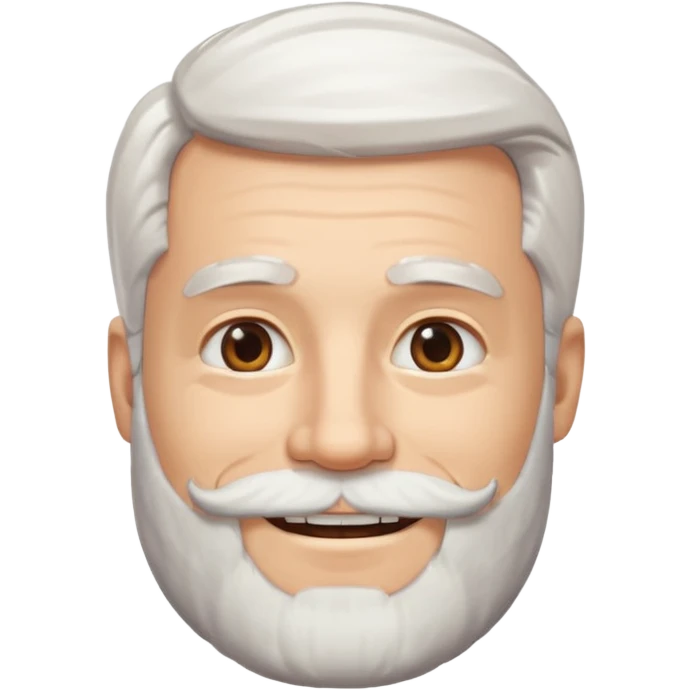 white-haired man with a beard, smiling emoji