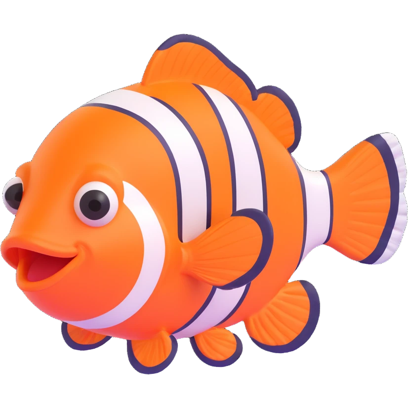 clownfish, 3D emoji style emoji