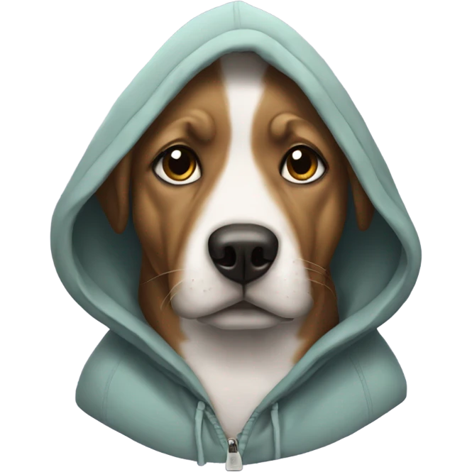 Dog wearing a hoodie  emoji