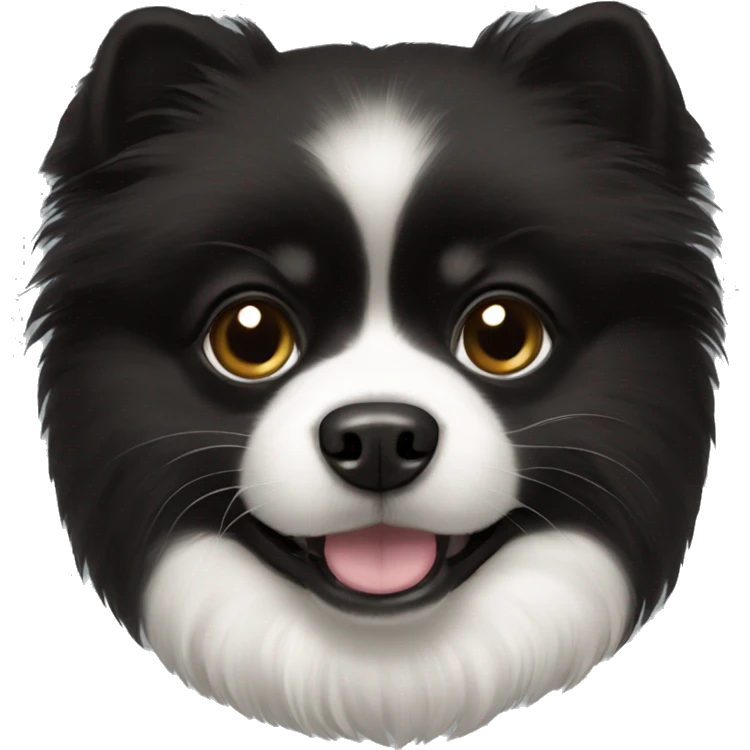 Black Pomeranian with white chest emoji