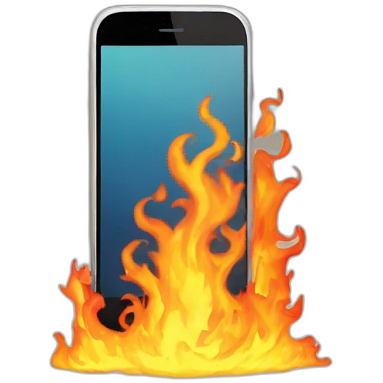 Burning phone emoji