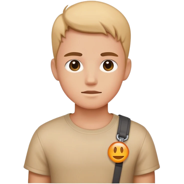 young character standing with a small help icon or question mark above their shoulder emoji