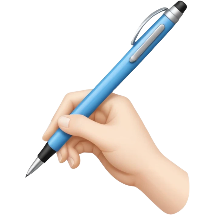 hand on a pen emoji