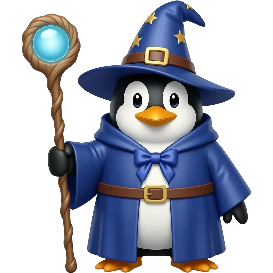 Penguin Wizard emoji