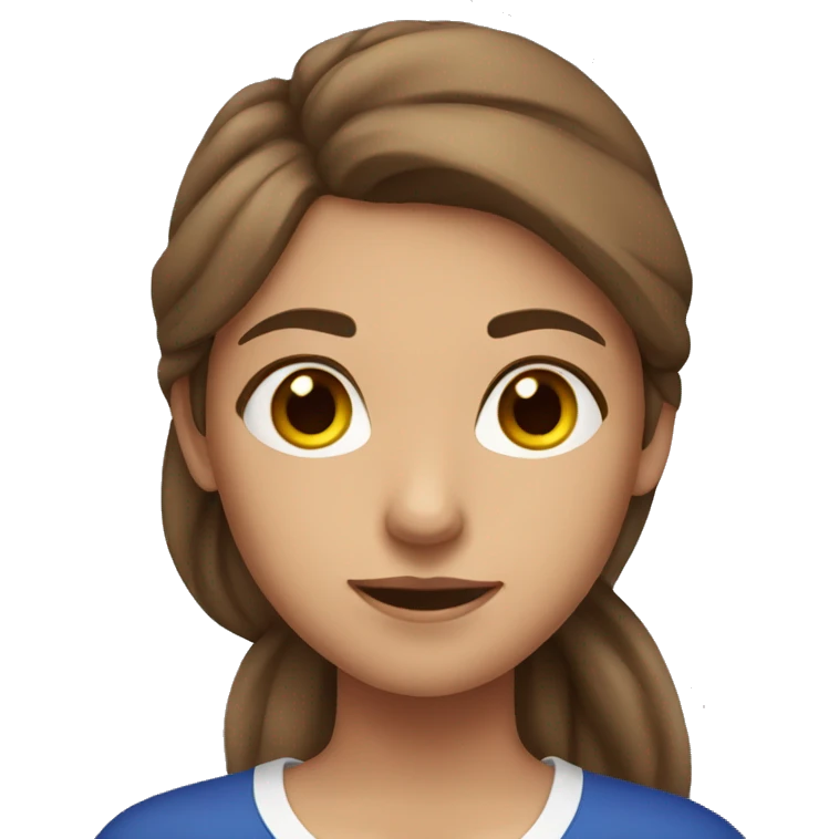 Brown hair girl in gym clothes emoji