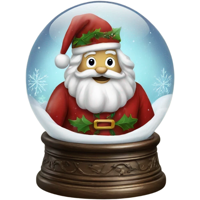 Realistic Victorian Christmas santa snowglobe  emoji