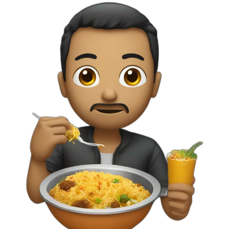 hacker eating biryani emoji