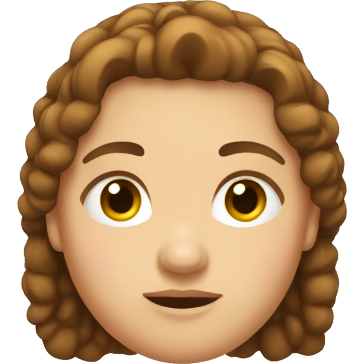 Brown hair fat emoji