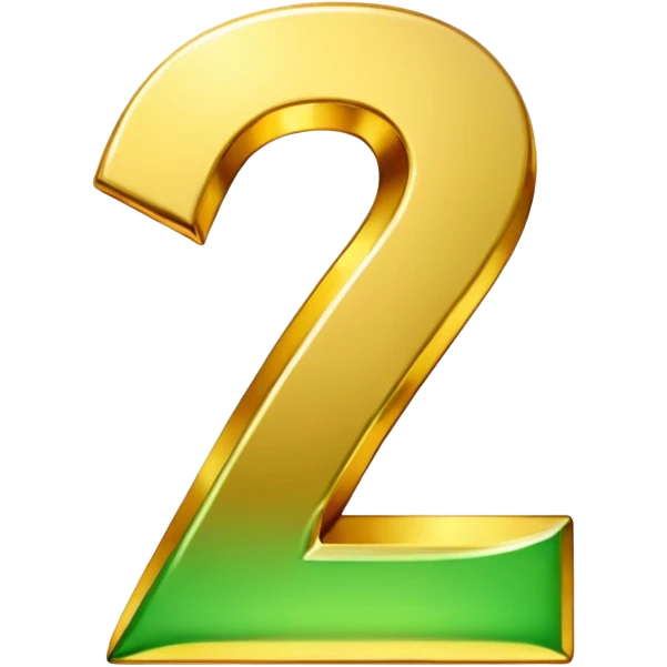 number 7 in golden and green shadows emoji