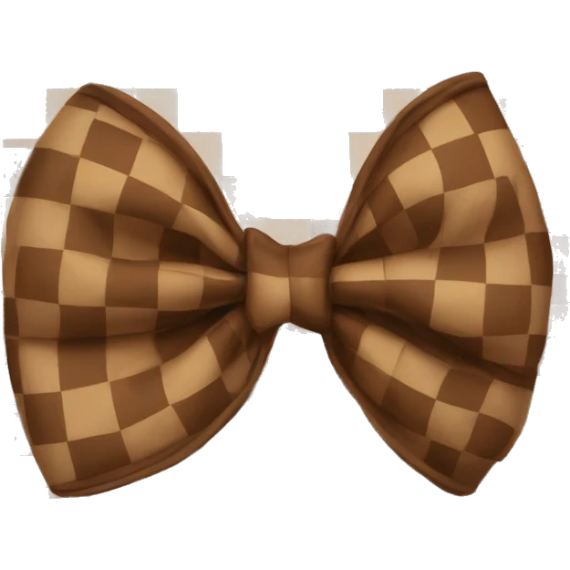 Brown checkered bow emoji