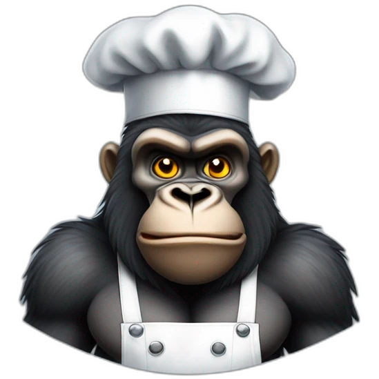 Big Buff Gorilla in chef's uniform emoji