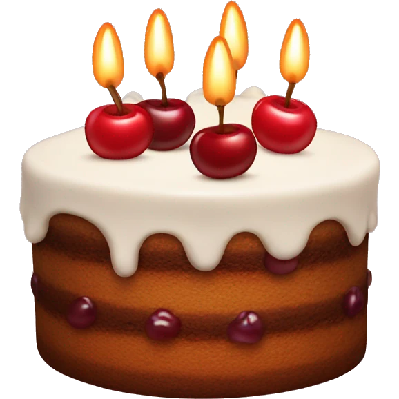 cake with candles and cherries  emoji
