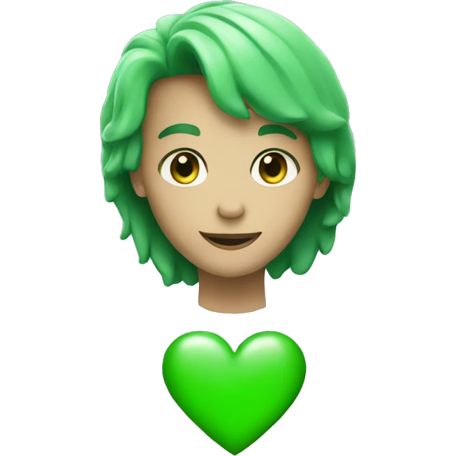 Green matte heart emoji