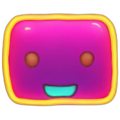 Juicy booty neon sign style emoji