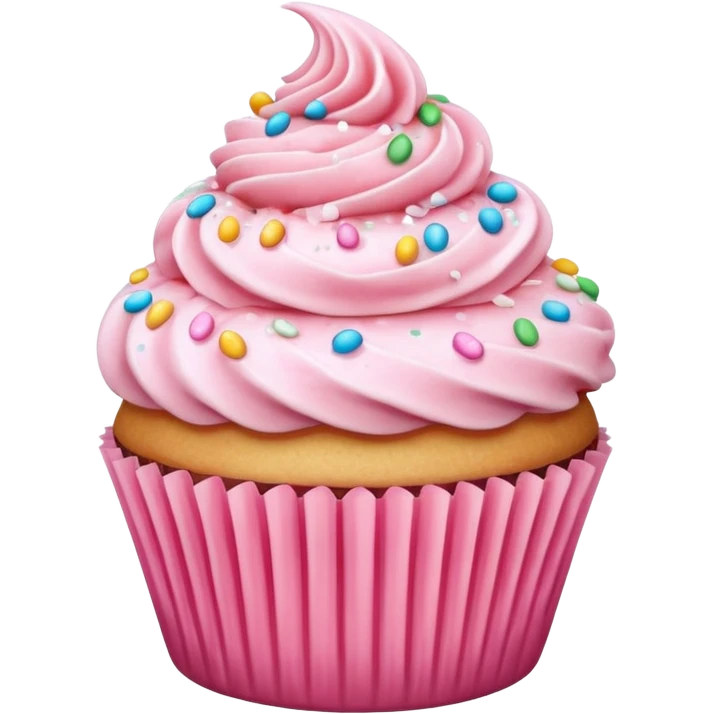Cupcake with pink icing emoji