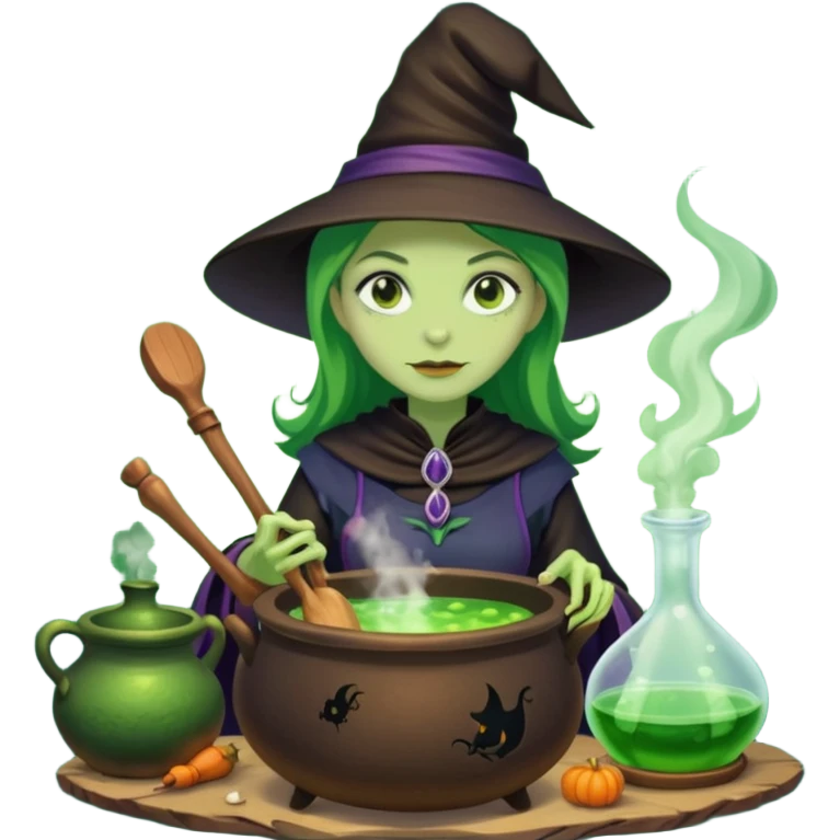 green witch cooking potion emoji