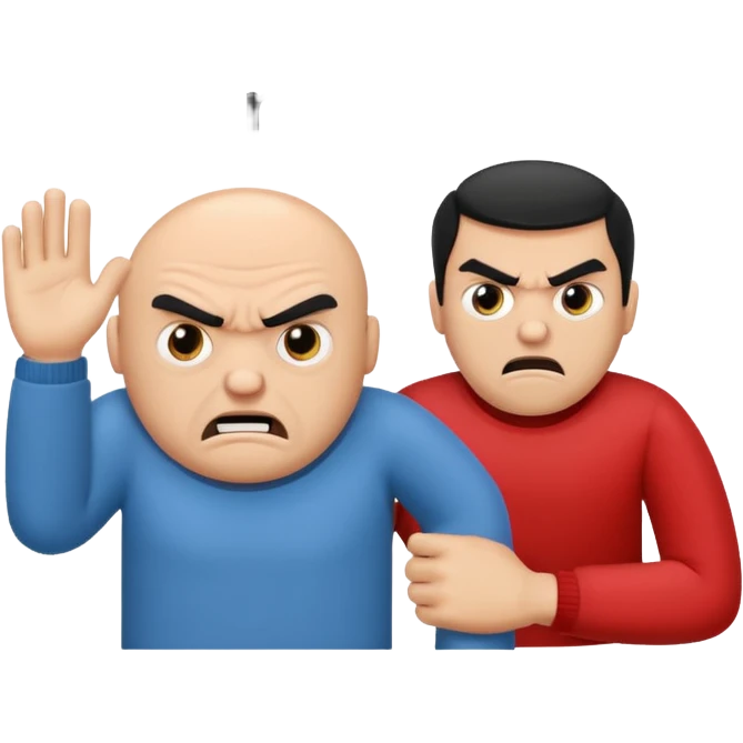 Big text "mopo" above and an angry man. Make sure the text is bigger than the man emoji