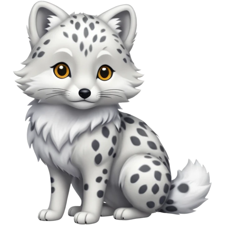 Arctic-Fox-Snow-Leopard-hybrid, full body  emoji