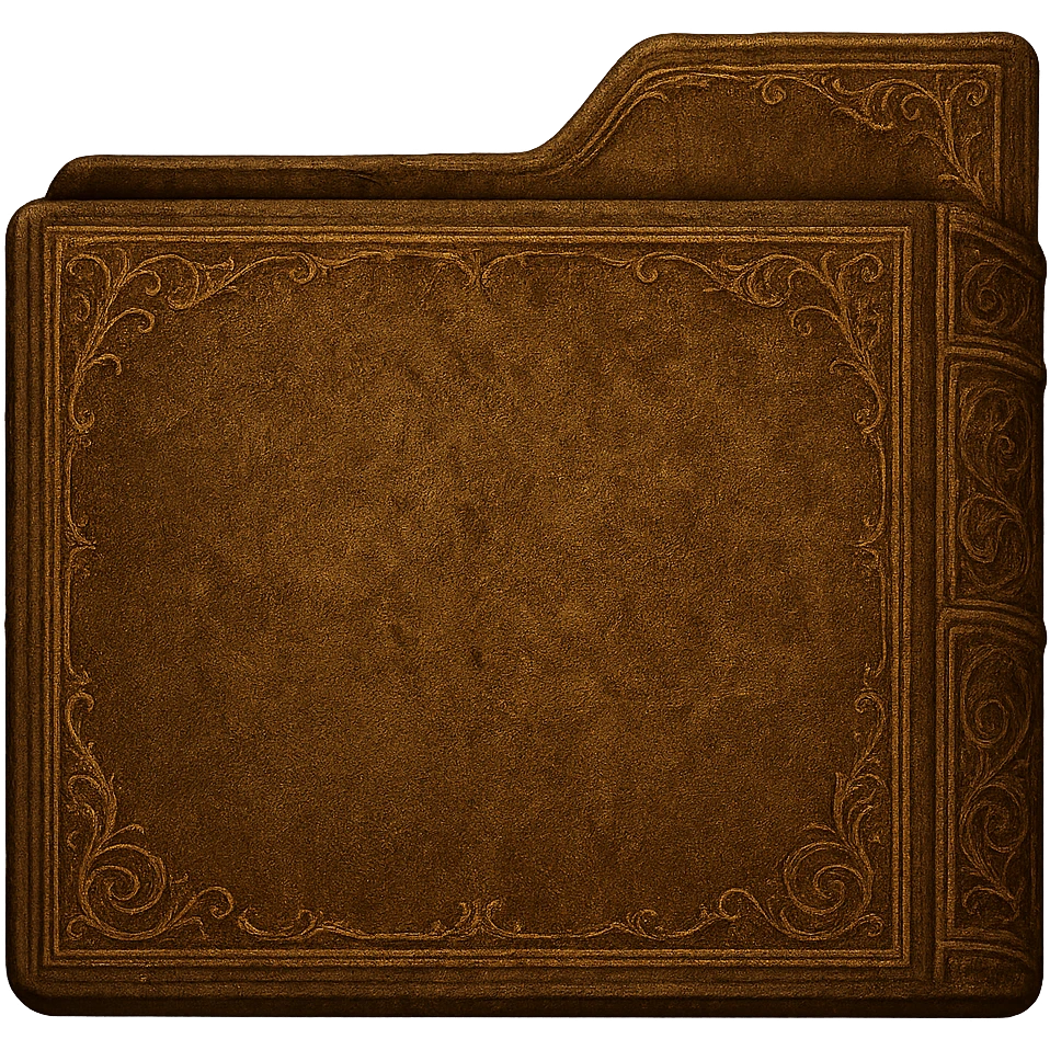 Render the back page of the folder as a separate image, matching the style, color, and texture from the reference image. The background should be transparent. This is attempt 1. emoji