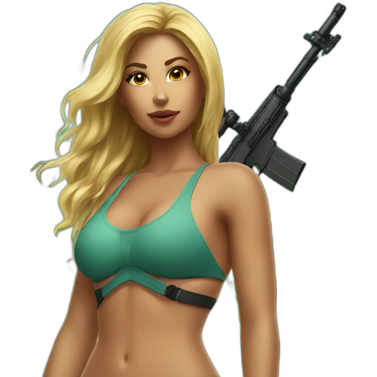 Sexy swimwear sniper girl emoji