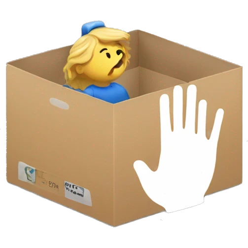 create me an emoji that shows a hand placing something in a donations box emoji