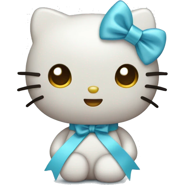 Hello Kitty with a light blue ribbon emoji