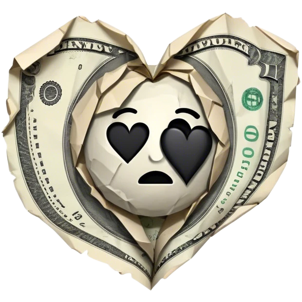 Money with black heart emoji