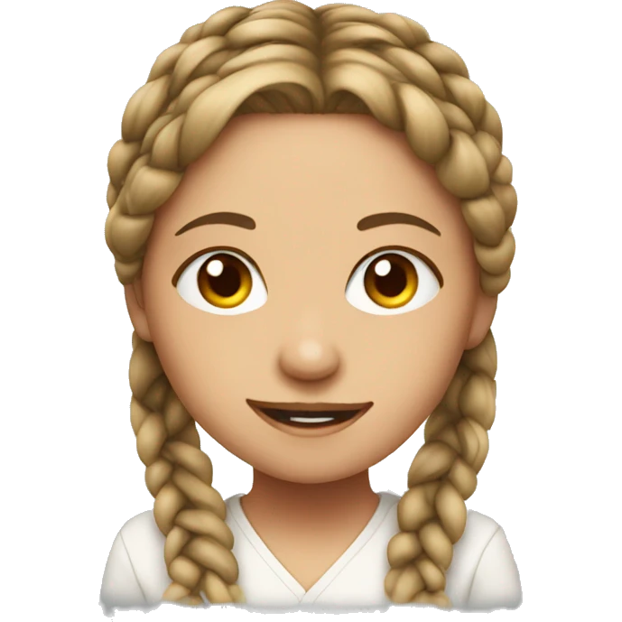 portrait of a girl with braids  emoji