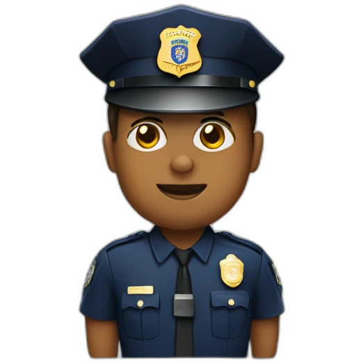 police officer with FBI cap emoji