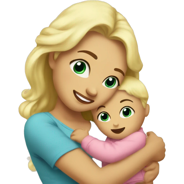baby hug mommy blonde emoji