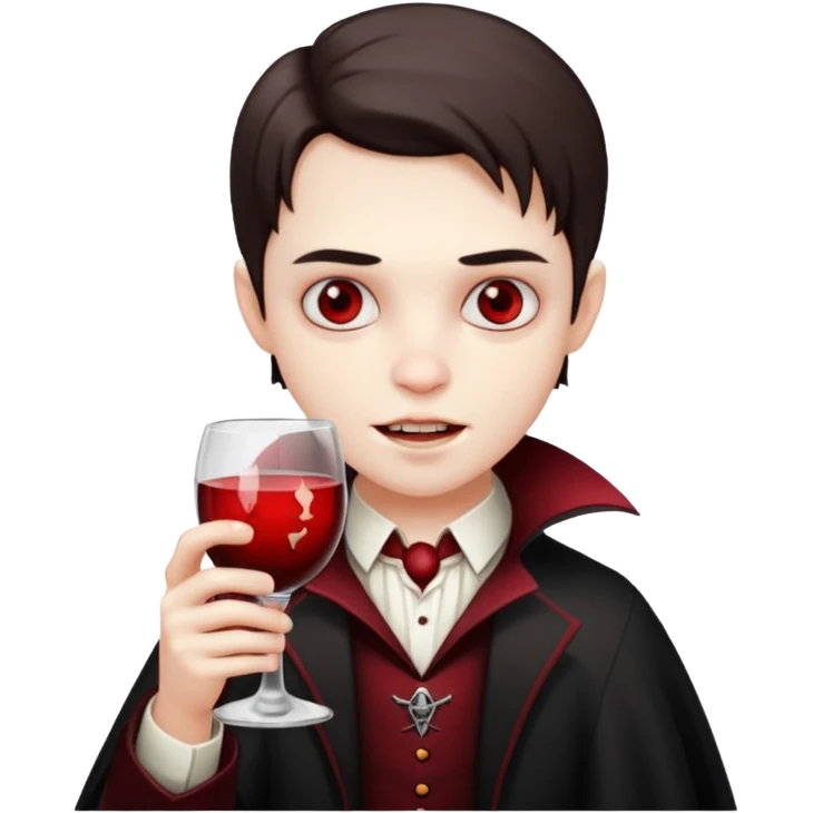 vampire kids with glass emoji