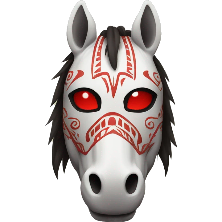 Horse mask with red eyes and tribal style emoji
