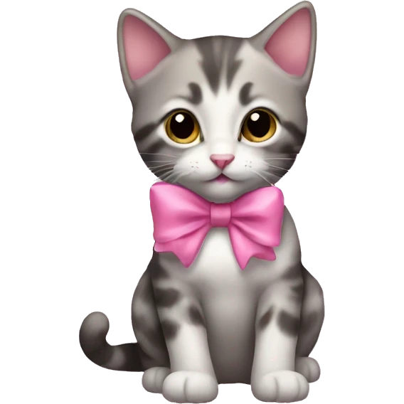 A kitten with a pink bow  emoji