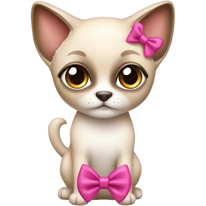 Siamese with a pink hair bow  emoji