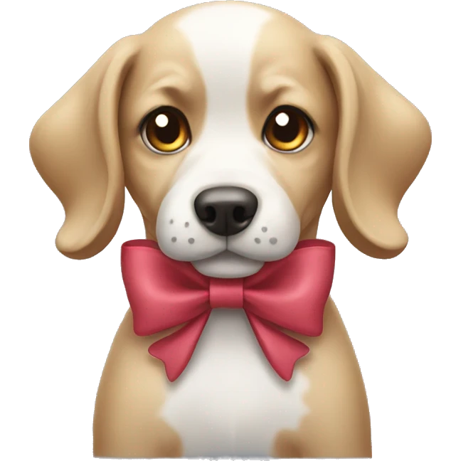 Dog with a bow emoji