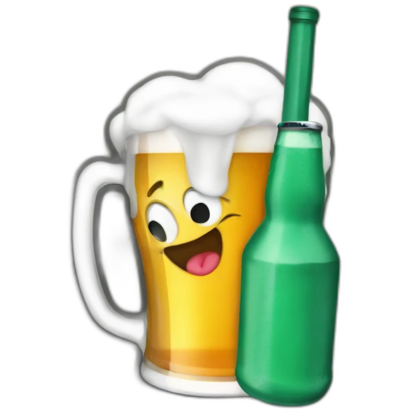 stickerly logo drinking beer emoji