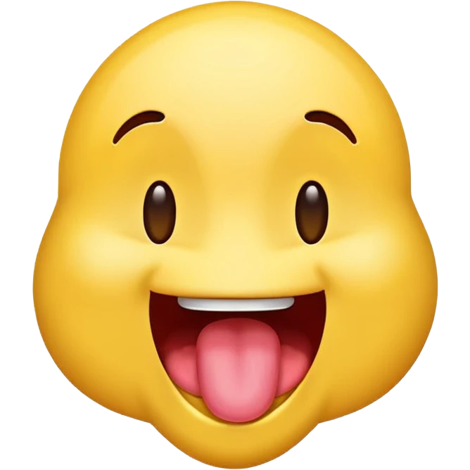 Emoji sticking its tongue out and drooling while looking up ecstatic emoji