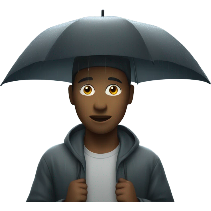 a person under the rain emoji