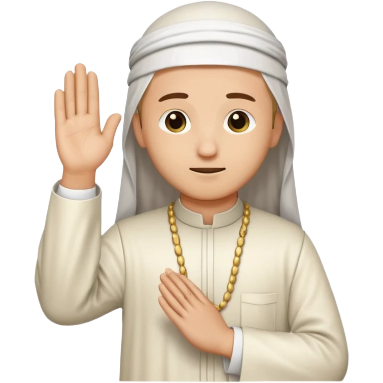 Make a person praying in Islam religion make it a sideways facing 2d emoji emoji