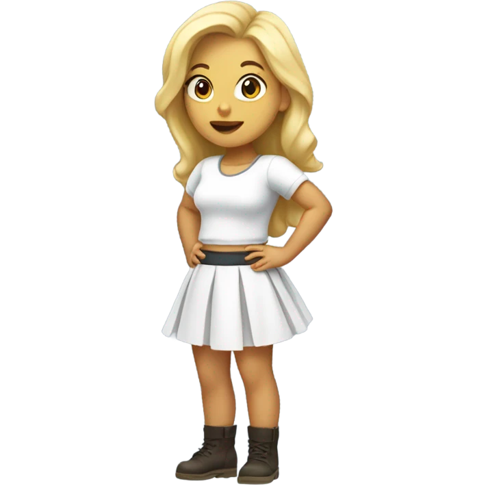 skirt wind thick thigh high white adorable emote blonde emoji