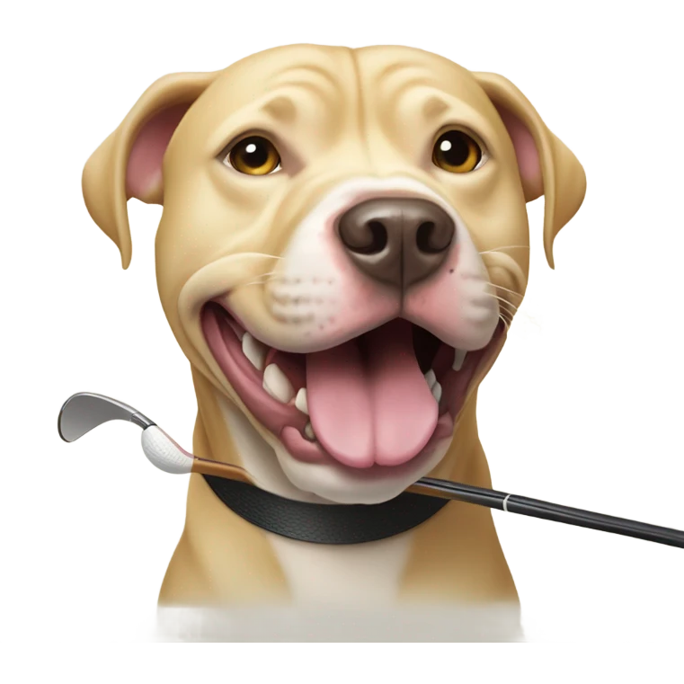 All blonde pitbull lab mix golfing emoji