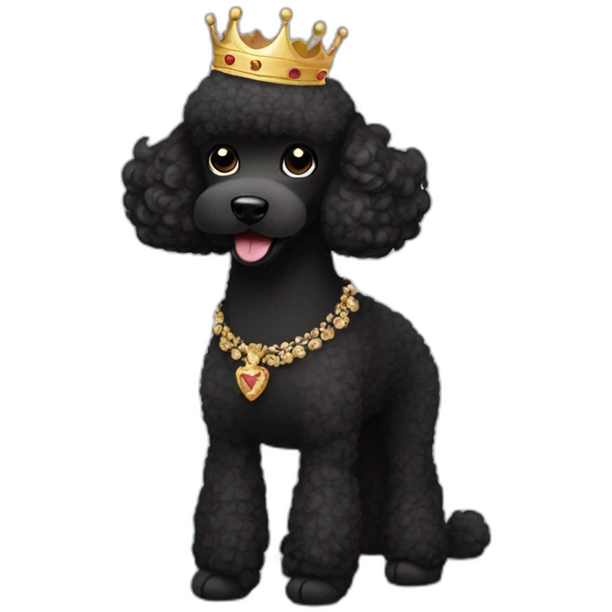 black poodle with crown emoji