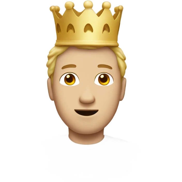 White guy with napkin crown emoji