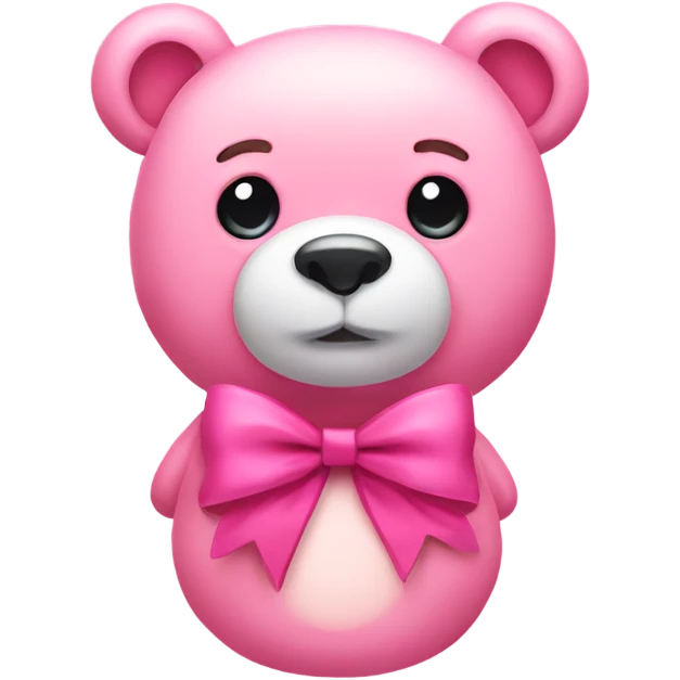 Pink bear with bow emoji