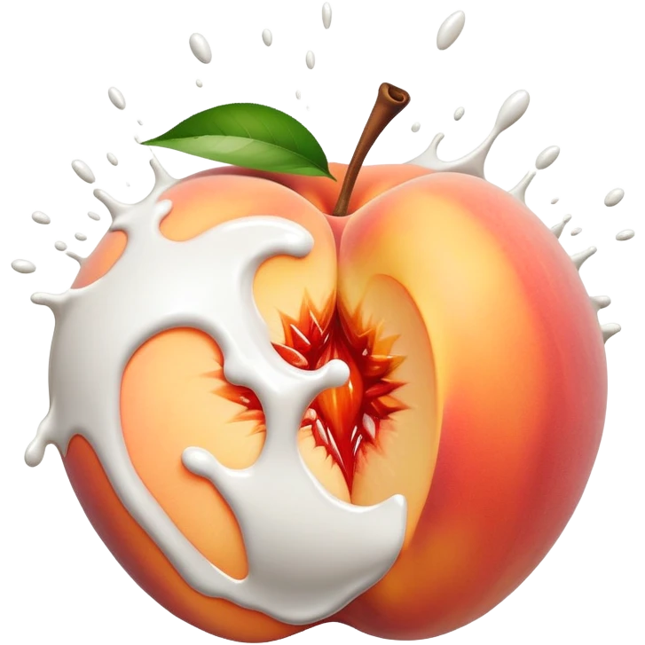 White paint exploding from a large peach emoji