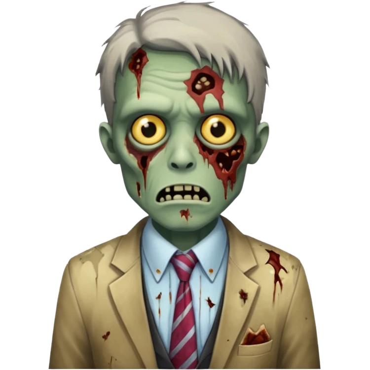 zombie with tie emoji
