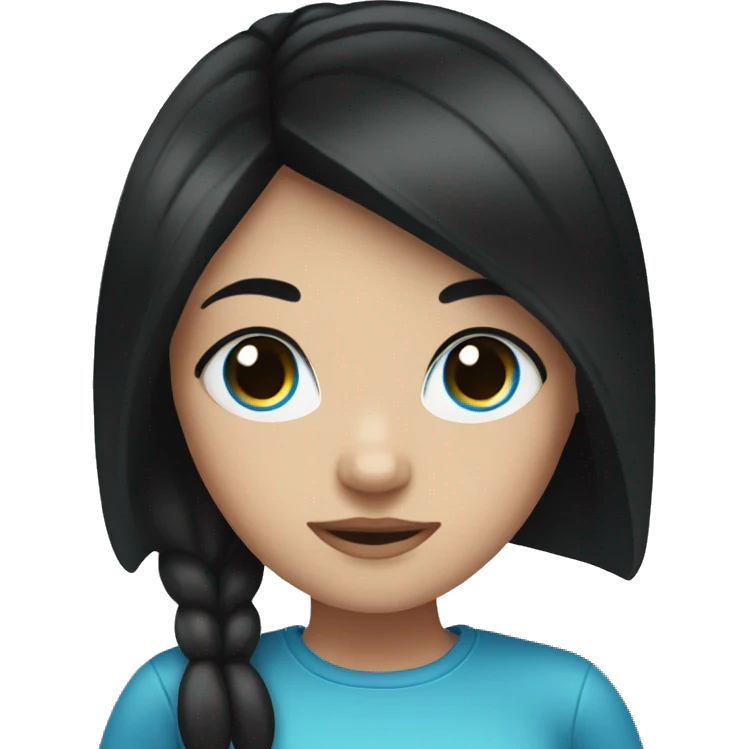 Girl with black hair and blue eyes emoji