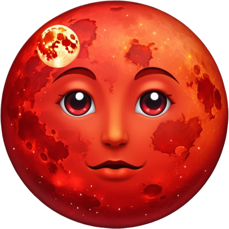 glitter red blood moon emoji