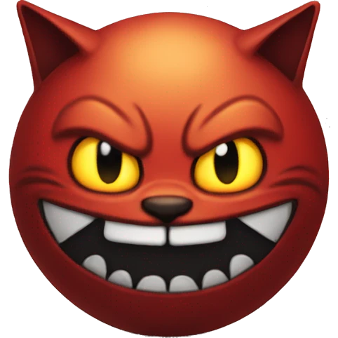 evil red cat sphere emoji